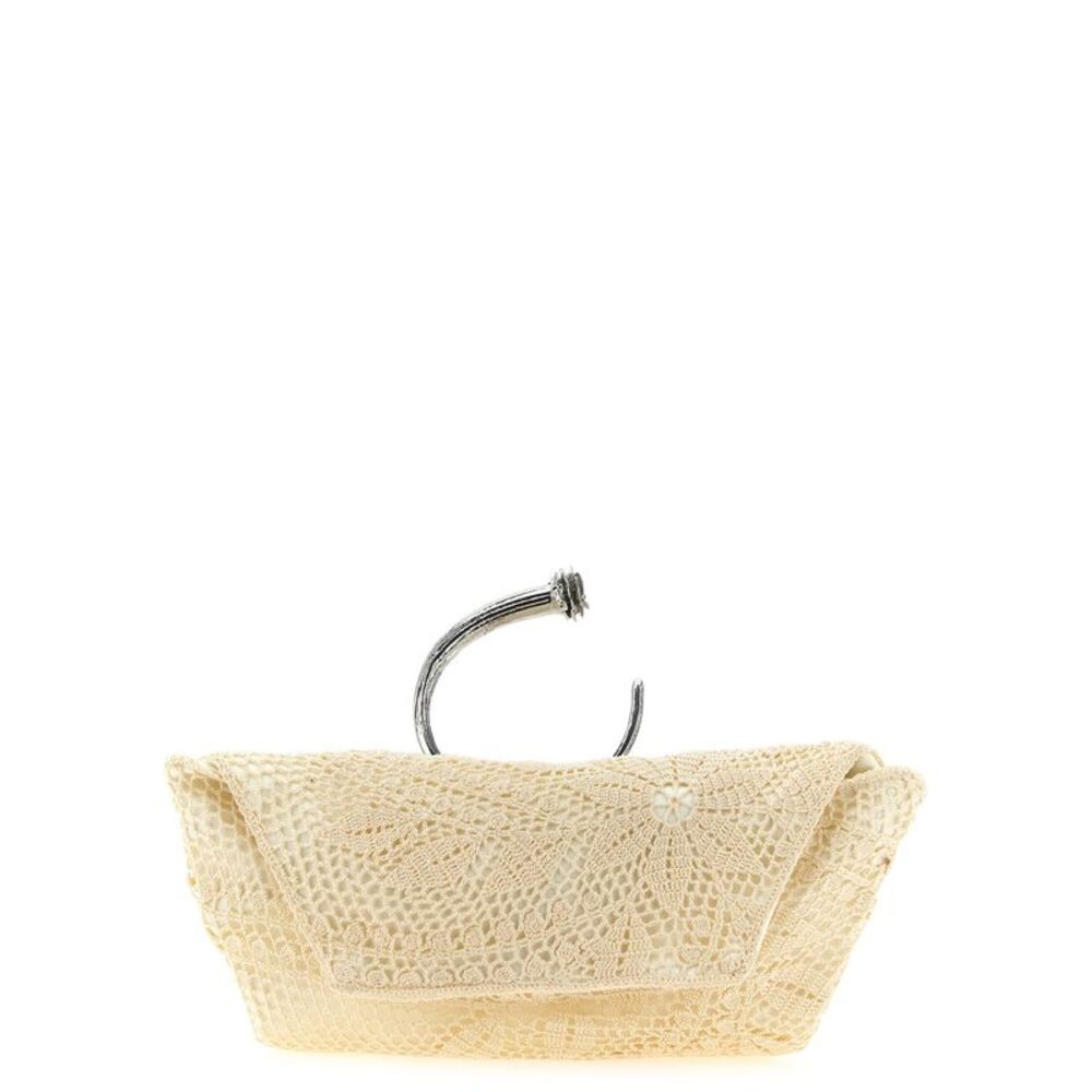 Magda Butrym White Silk Clutch Women's Bag